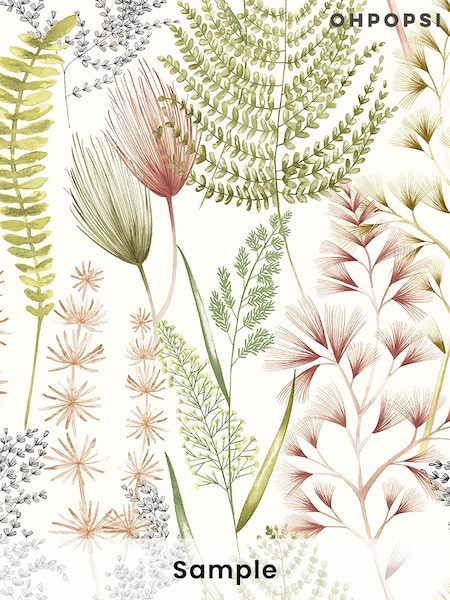 Ohpopsi Terracotta Summer Ferns A4 Wallpaper Sample (AL2140) | £1