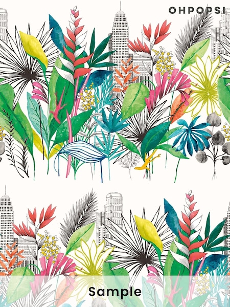 Ohpopsi Tropical Bright Urban Tropic A4 Wallpaper Sample (AL2155) | £1