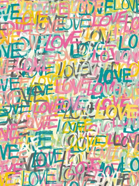 Ohpopsi Pastel Pop Love Scribble A4 Wallpaper Sample (AL2168) | £1