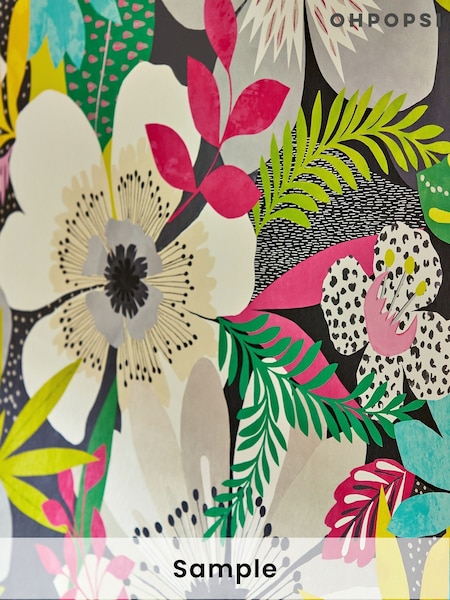 Ohpopsi Chalk and Multi Floral Riot A4 Wallpaper Sample (AL2176) | £1