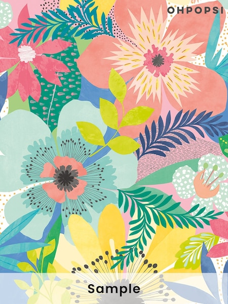 Ohpopsi Citrus Floral Riot A4 Wallpaper Sample (AL2183) | £1