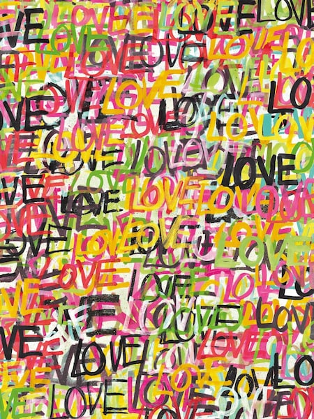 Ohpopsi Multi Riot Love Scribble A4 Wallpaper Sample (AL2184) | £1