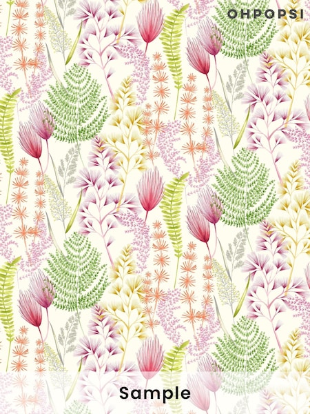 Ohpopsi Coral Pink Summer Ferns A4 Wallpaper Sample (AL2189) | £1