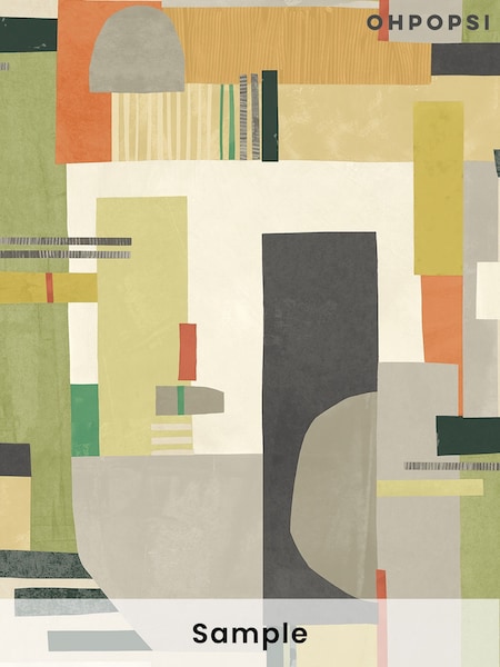 Ohpopsi Sage and Amber Blocs A4 Wallpaper Sample (AL2195) | £1