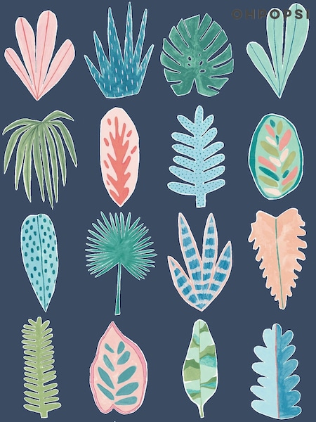 Ohpopsi Ink Twist Leaf Boogie A4 Wallpaper Sample (AL2199) | £1