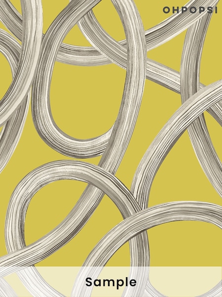 Ohpopsi Chartreuse Twisted Geo A4 Wallpaper Sample (AL2204) | £1