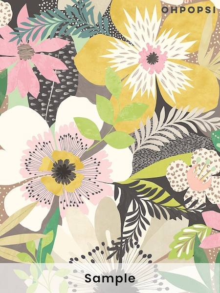 Ohpopsi Safari Floral Riot A4 Wallpaper Sample (AL2206) | £1