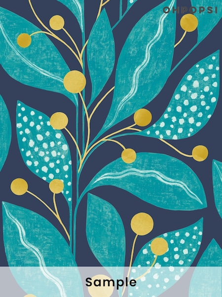 Ohpopsi Ink and Azure Berry Dot A4 Wallpaper Sample (AL2207) | £1