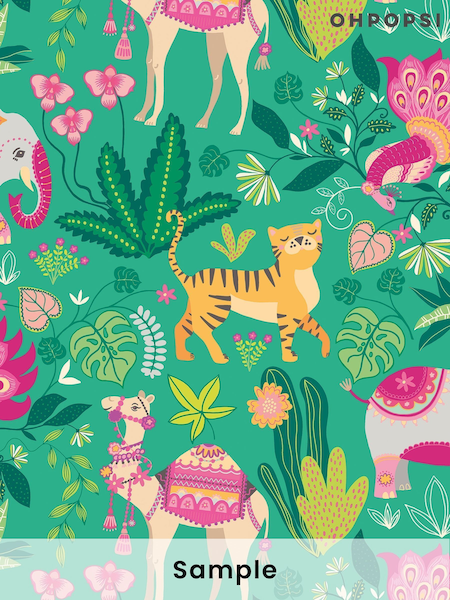 Ohpopsi Emerald Twist Samba Safari A4 Wallpaper Sample (AL2224) | £1