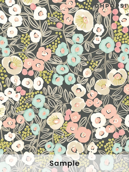 Ohpopsi Midnight Blush Flora A4 Wallpaper Sample (AL2225) | £1