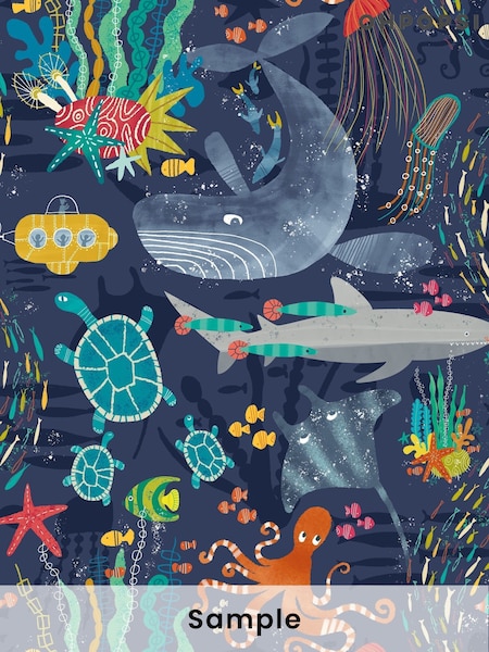 Ohpopsi Prussian Beneath The Waves A4 Wallpaper Sample (AL2246) | £1