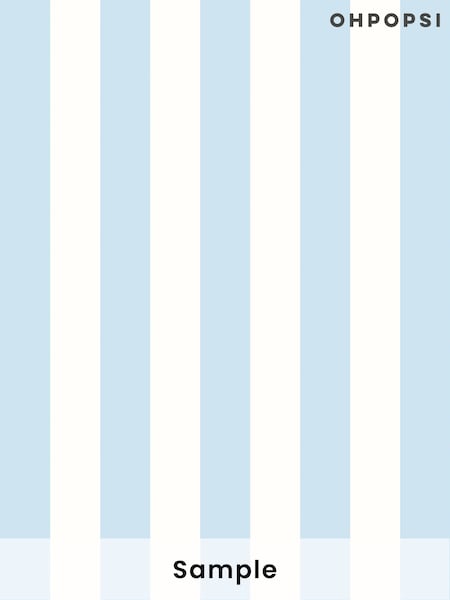 Ohpopsi Baby Blue Candy Stripe A4 Wallpaper Sample (AL2248) | £1
