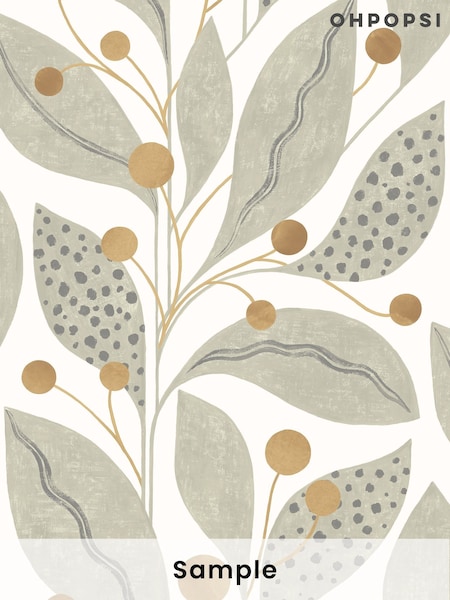 Ohpopsi Bone and Tan Berry Dot A4 Wallpaper Sample (AL2275) | £1