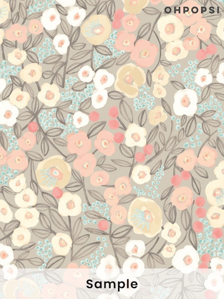 Ohpopsi Peach and Dove Flora Ditsy A4 Wallpaper Sample (AL2279) | £1
