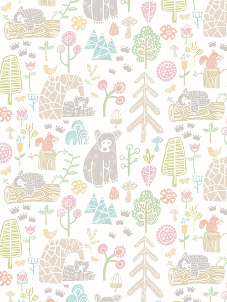 Ohpopsi Sherbet Honeywood Bears A4 Wallpaper Sample (AL2299) | £1