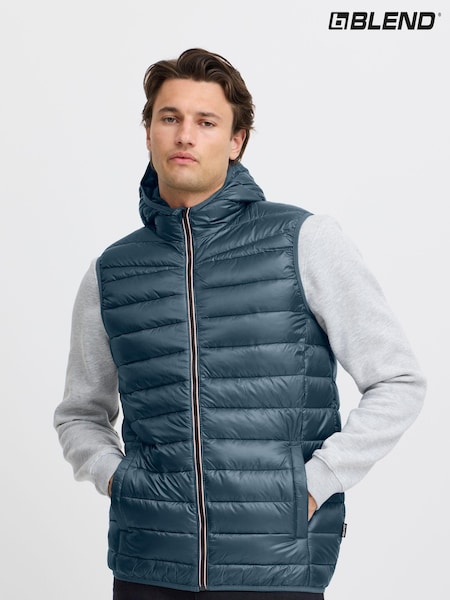 Blend Blue Coat Hooded Gilet (AL2411) | £35