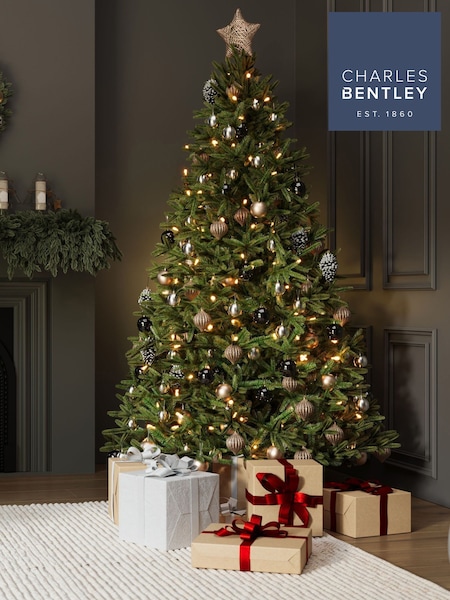 Charles Bentley Green 8ft Pre-Lit Faux Nordic Spruce Hinged Christmas Tree (AL2457) | £375