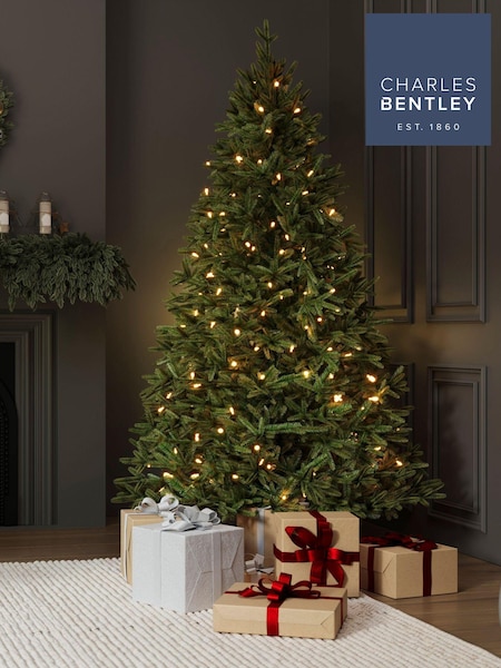 Charles Bentley Green Pre-Lit Faux Nordic Spruce Hinged 6ft Christmas Tree (AL2458) | £170