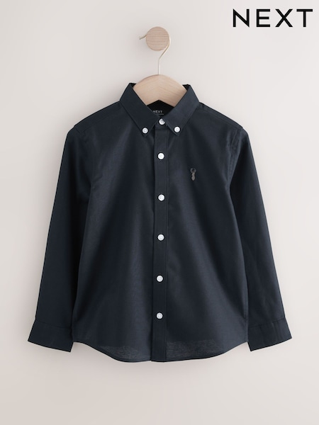 Dark Navy Single Oxford Shirt (3-16yrs) (AL2467) | £11 - £16