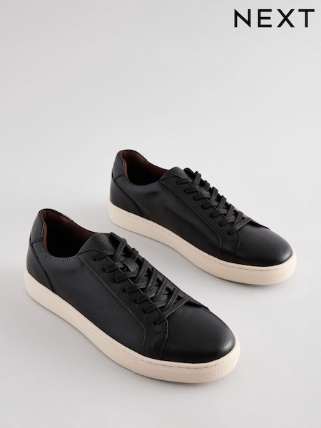 Black Leather Trainers (AL2471) | £52