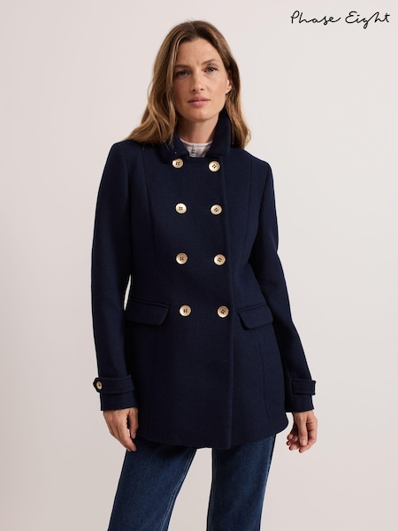 Phase Eight Blue Aurelie Wool Peacoat (AL2741) | £199