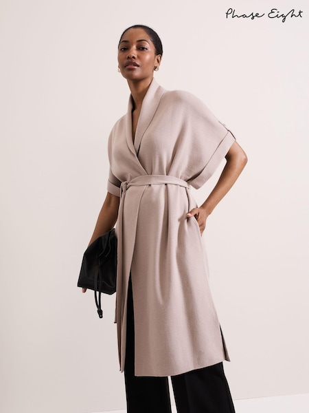 Phase Eight Natural Wendy Knit Coat (AL2797) | £110