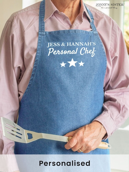 Personalised Denim Personal Chef Apron by Jonnys Sister (AL2871) | £24
