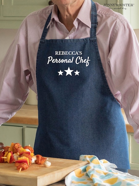 Personalised Denim Personal Chef Apron by Jonnys Sister (AL2886) | £24