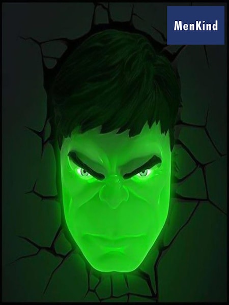MenKind Marvel Hulk Face Wall 3D Deco Light (AL2908) | £20