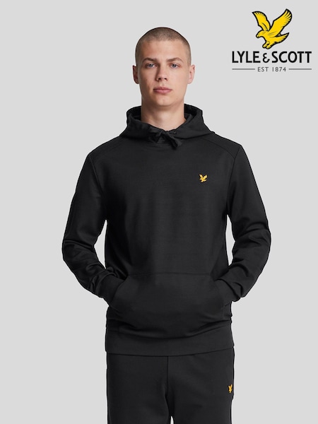 Lyle & Scott Black Fly Fleece 100% Cotton Hoodie (AL2993) | £80