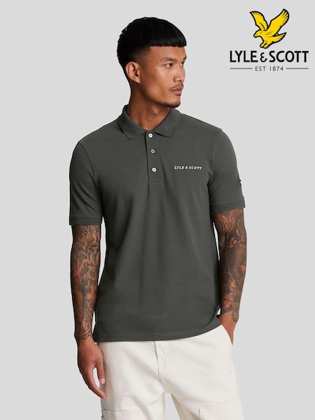 Lyle & Scott Grey Embroidered Polo Shirt (AL3035) | £55