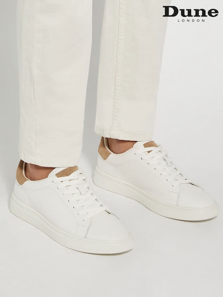Dune London White Toyon Cupsole Sneakers (AL3324) | £99