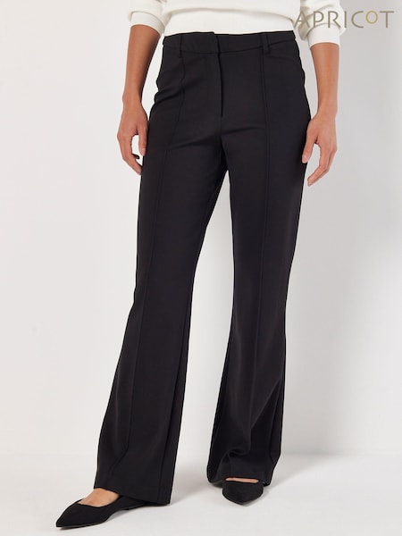 Apricot Black Ponte Seam Front Classic Trousers (AL3383) | £35