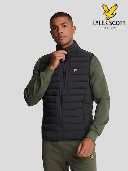 Lyle & Scott Black Stretch Lightweight Quilted Gilet (AL3458) | £100