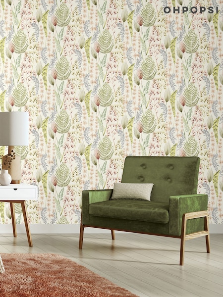 Ohpopsi Terracotta Summer Ferns 10M Wallpaper (AL3540) | £73