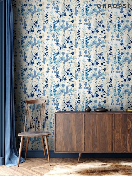 Ohpopsi Blue Natural Blossom 10M Wallpaper (AL3548) | £73