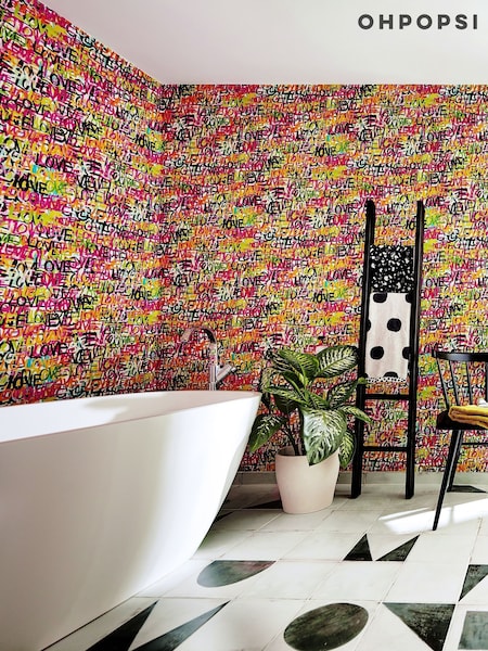 Ohpopsi Multi Riot Love Scribble 10M Wallpaper (AL3568) | £73