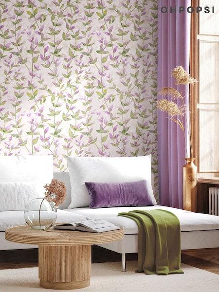 Ohpopsi Heather Asparagus Pomponette Wallpaper (AL3572) | £63