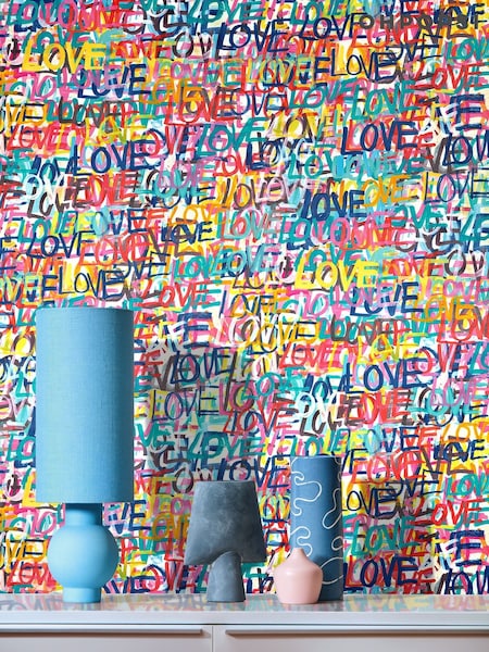 Ohpopsi Pop Riot Love Scribble 10M Wallpaper (AL3601) | £73