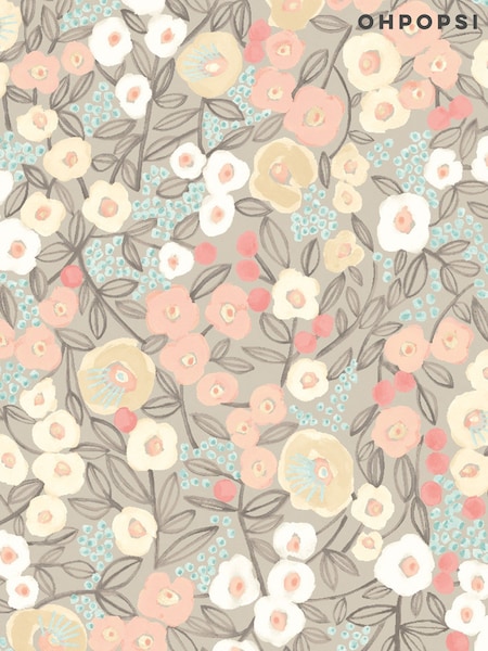 Ohpopsi Peach and Dove Flora Ditsy 10M Wallpaper (AL3606) | £79