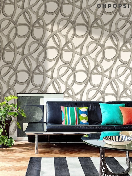 Ohpopsi Concrete Twisted Geo 10M Wallpaper (AL3608) | £79