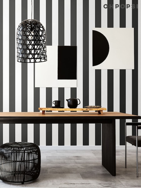 Ohpopsi Midnight Bloc Stripe 10M Wallpaper (AL3611) | £41