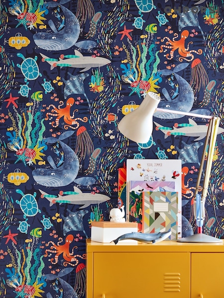 Ohpopsi Prussian Beneath The Waves 10M Wallpaper (AL3624) | £43