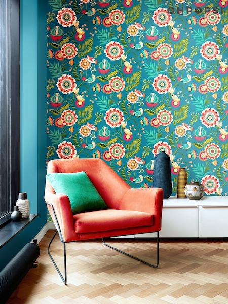 Ohpopsi Peacock Ichika Trail 10M Wallpaper (AL3630) | £73