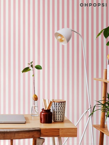 Ohpopsi Rose Candy Stripe 10M Wallpaper (AL3663) | £48
