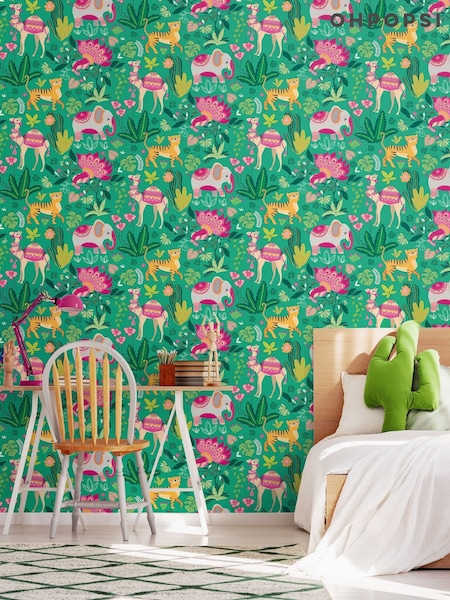 Ohpopsi Emerald Twist Samba Safari 10M Wallpaper (AL3668) | £43
