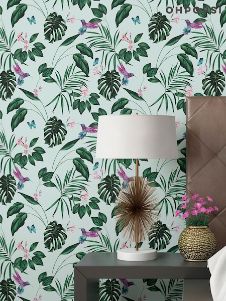 Ohpopsi Duck Egg Hummingbird 10M Wallpaper (AL3691) | £47