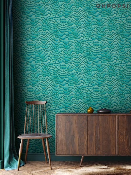 Ohpopsi Turquoise and Lemon Contour 10M Wallpaper (AL3696) | £69