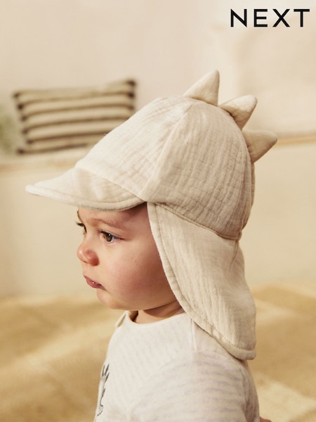 Neutral Dinosaur 100% Cotton Baby Legionnaire Hat (0mths-2yrs) (AL3850) | £8
