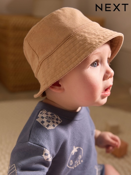 Sand 100% Cotton Baby Bucket Hat (0mths-2yrs) (AL3851) | £7